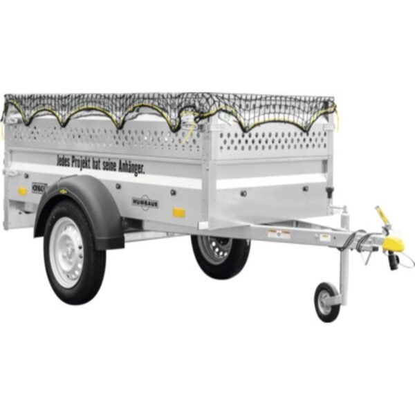 Remorque à un essieu Humbaur remorque pour projet Steely y compris rehausse de tôle perforée, filet & roue jockey 2050 x 1095 x 600 mm non freinée poids total autorisé 750 kg – Image 2